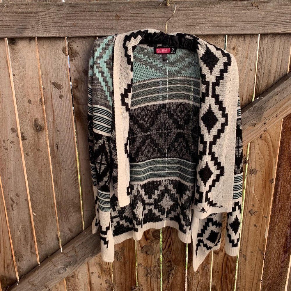 Say What? Open cardigan asymmetrical size small